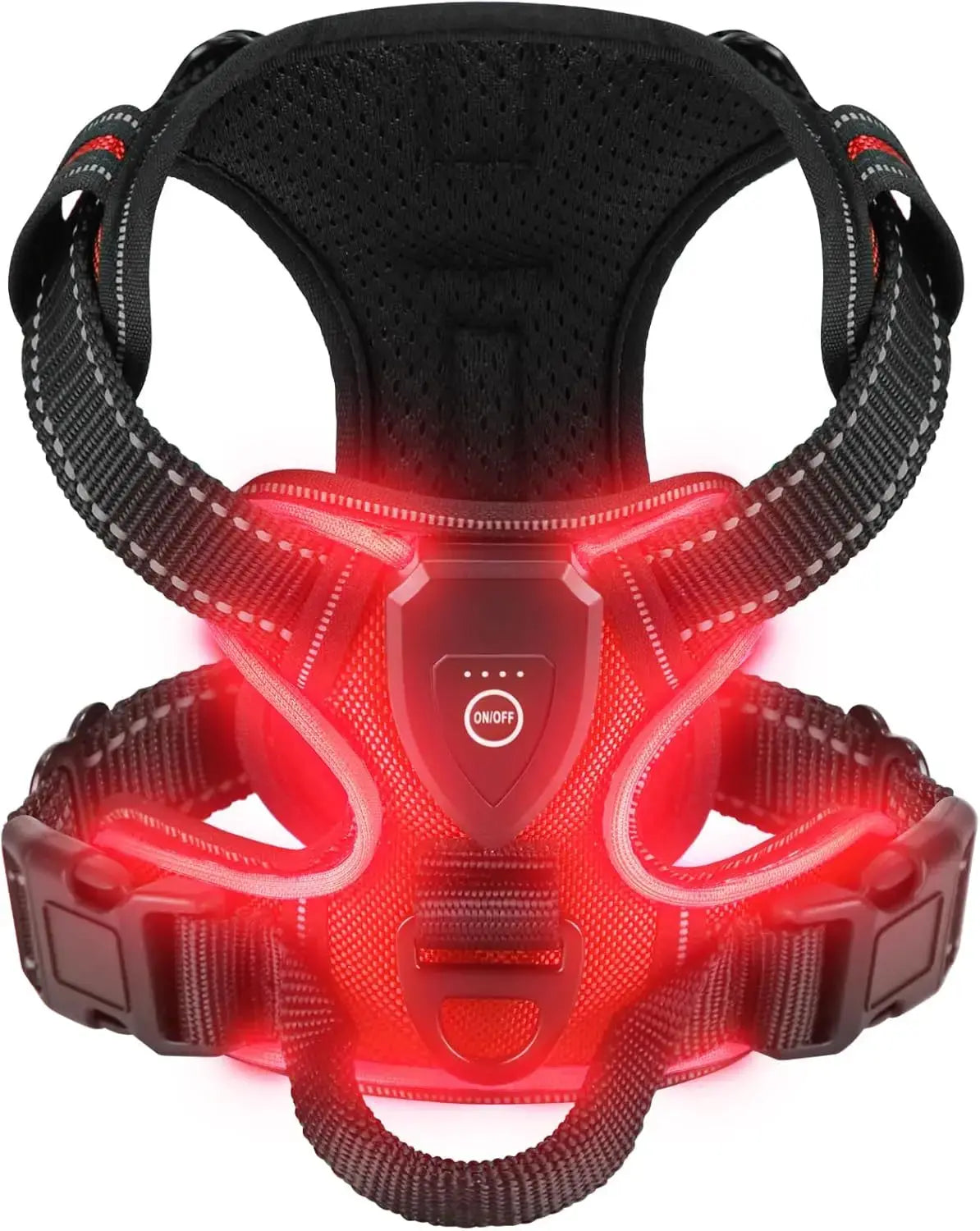 Rechargeable LED Light-Up Dog Harness for Night Walk Safety Puppy Whippd