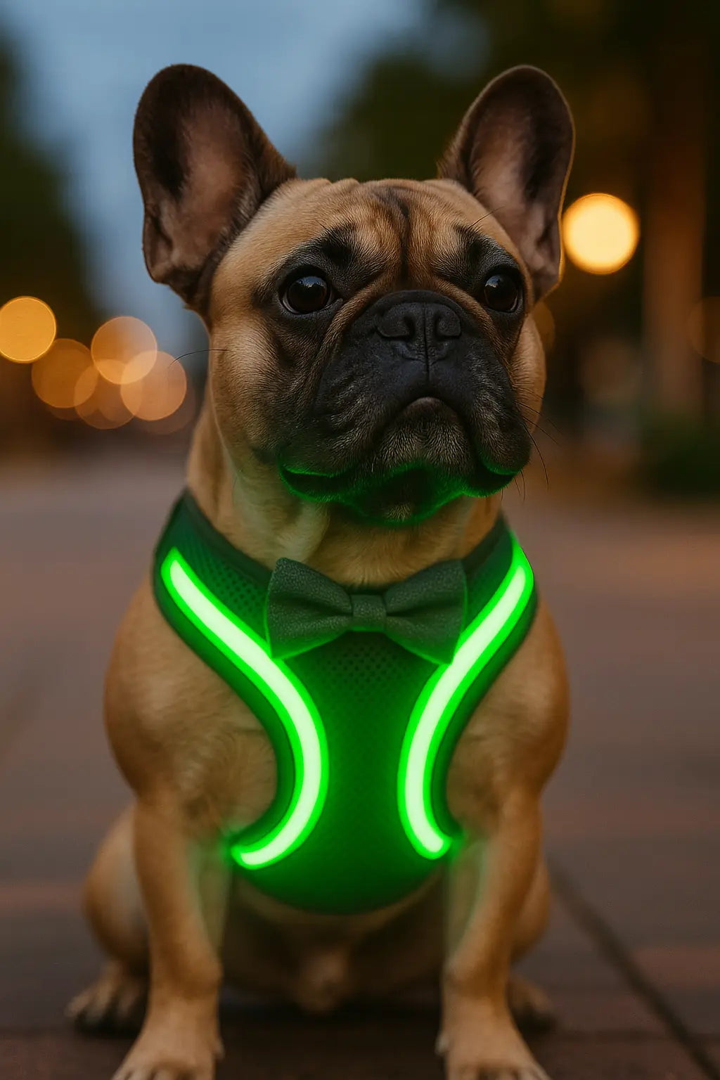 Rechargeable LED Light-Up Dog Harness for Night Walk Safety Puppy Whippd