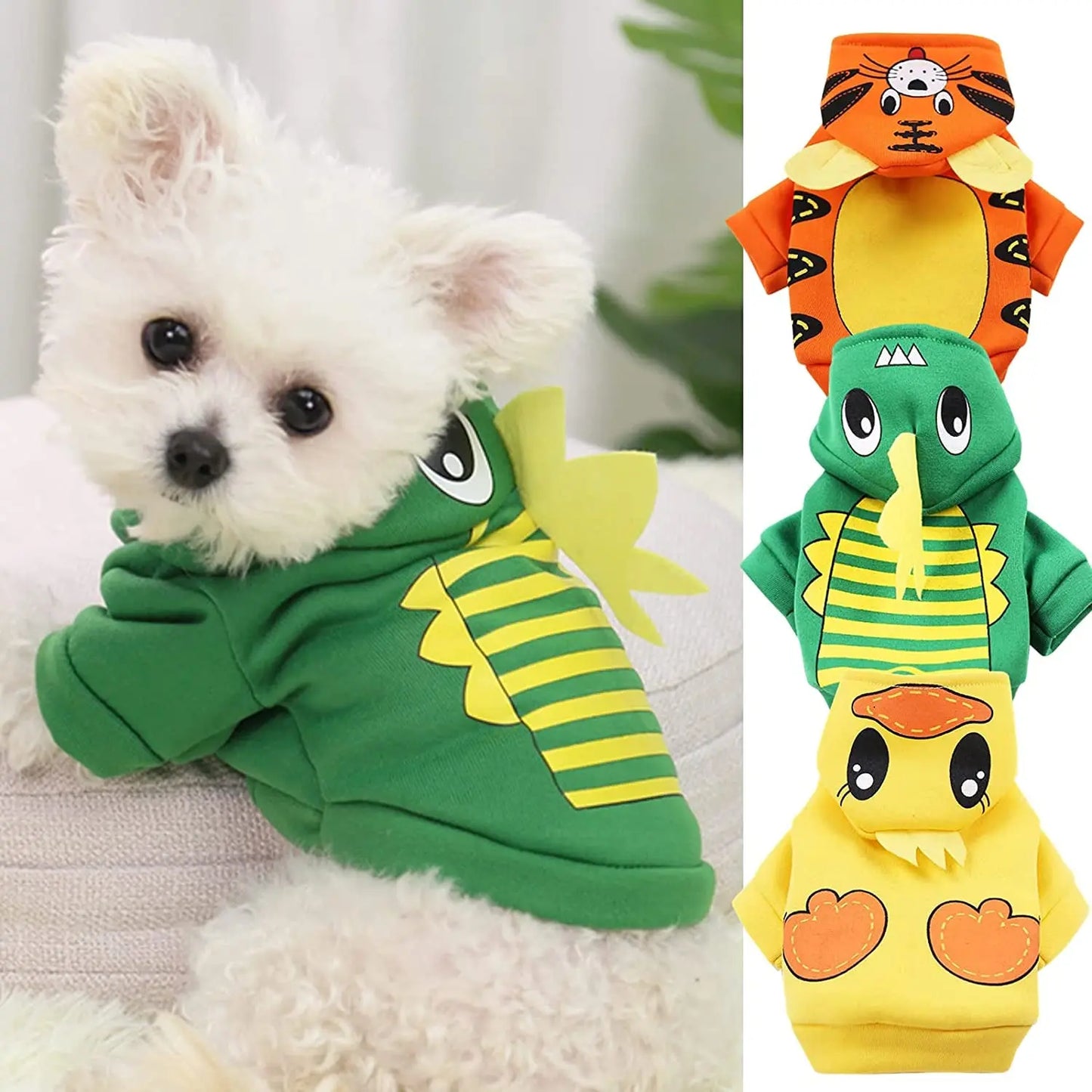 Tiny Paws of Fury: The Ultimate Fleece Fashion Show for Pint-Sized Pups in Tiger, Duck, and Dino Disguises! Puppy Whippd
