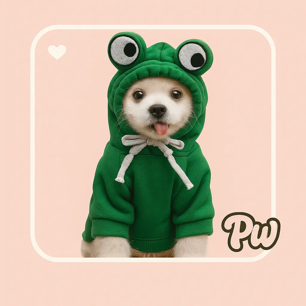 The Ribbit-ing Frog Hoodie for Small Dogs Puppy Whippd