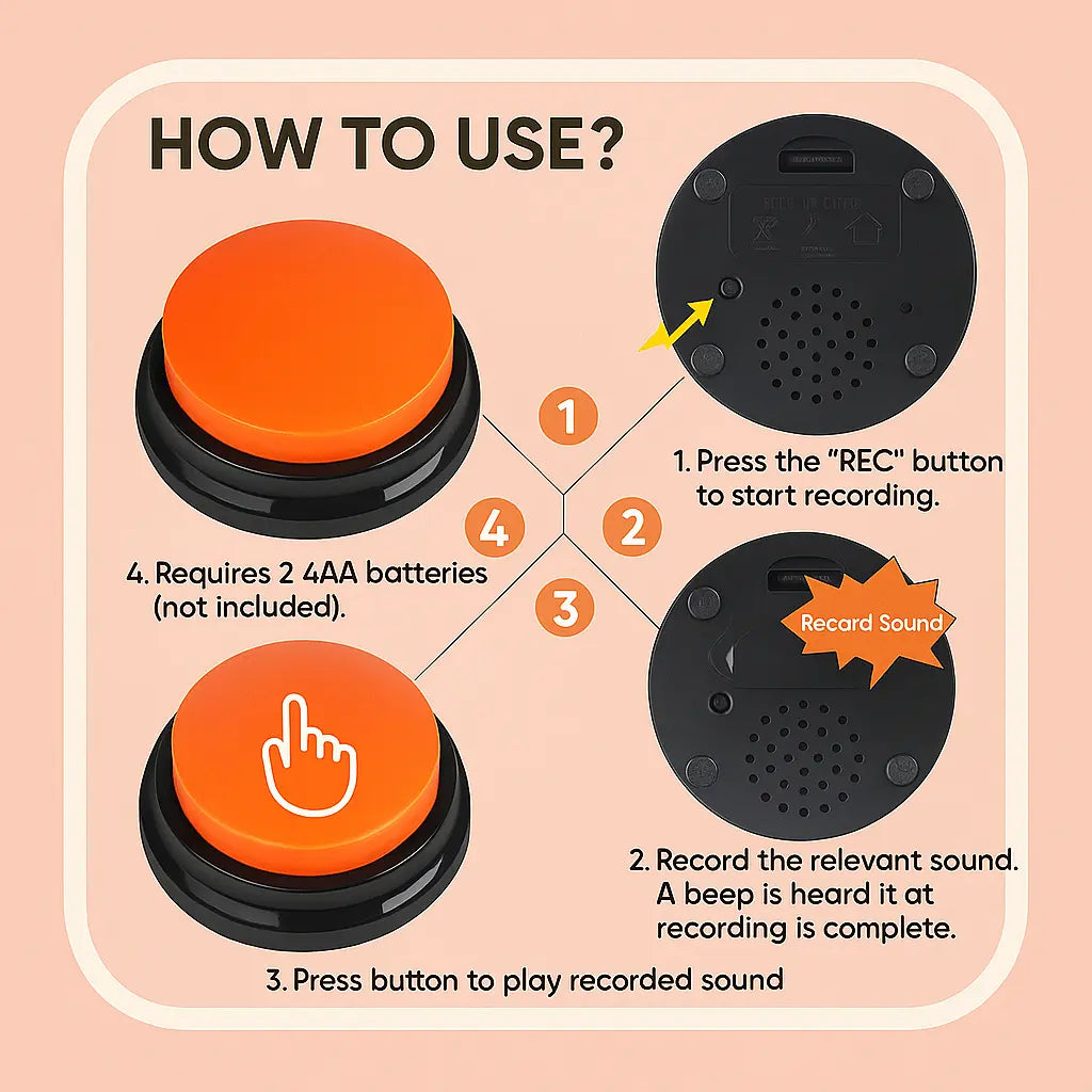 Voice Recording Training Buttons for Dog Communication Games Puppy Whippd