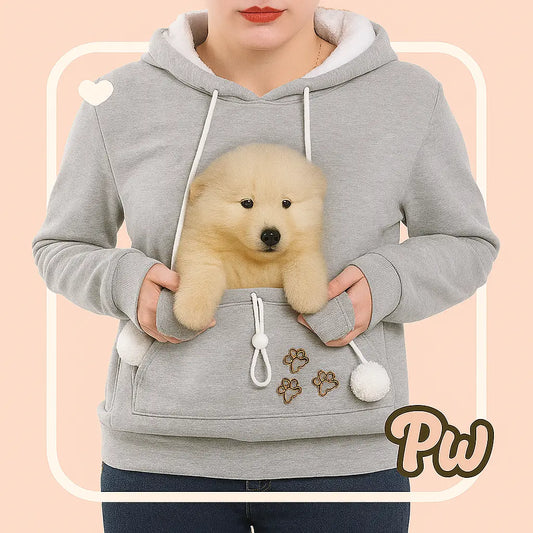 Cozy Puppy Pouch Hoodie for Hands-Free Dog Cuddles Puppy Whippd