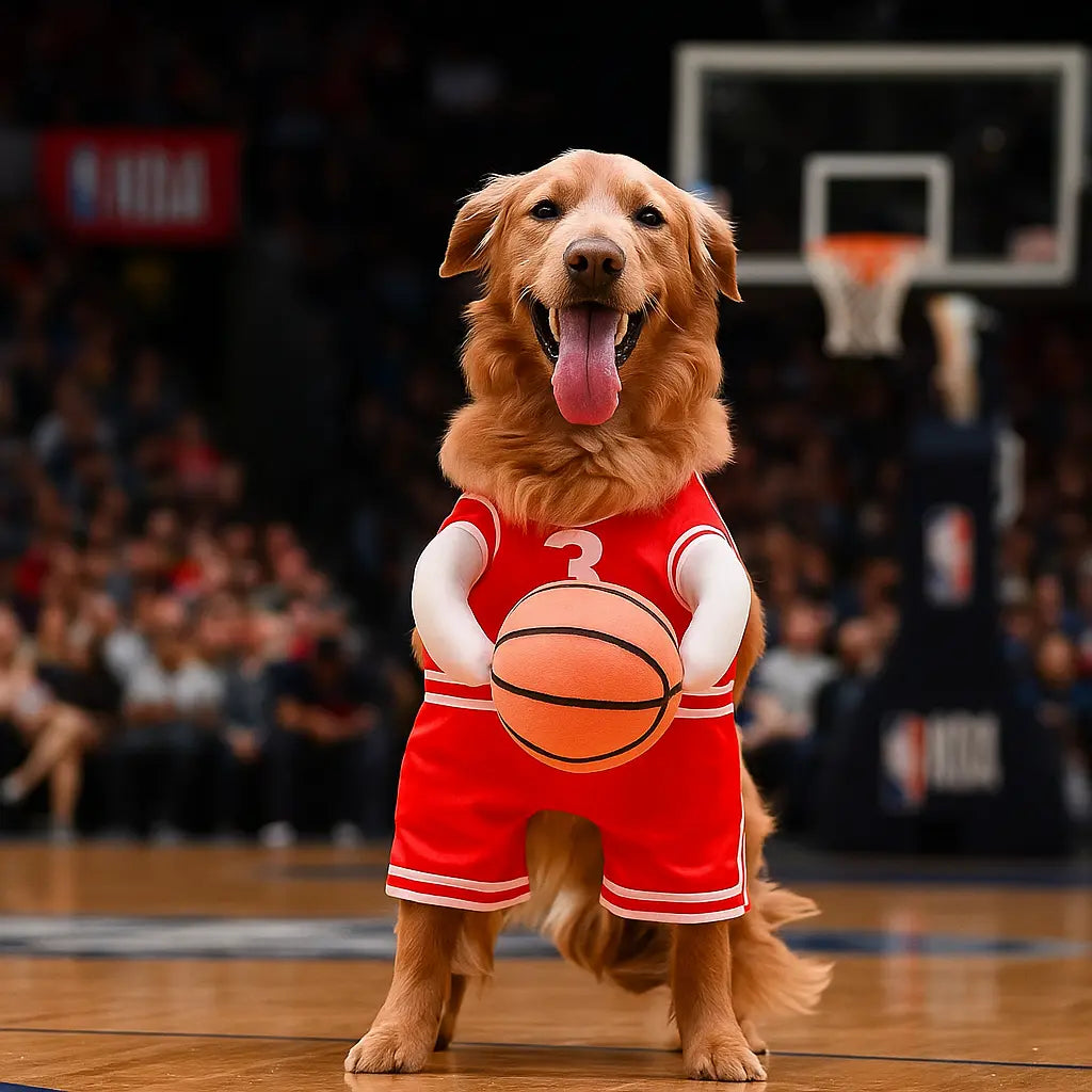 Paw-league MVP Basketball Costume for Dogs with Jersey and Prop Puppy Whippd